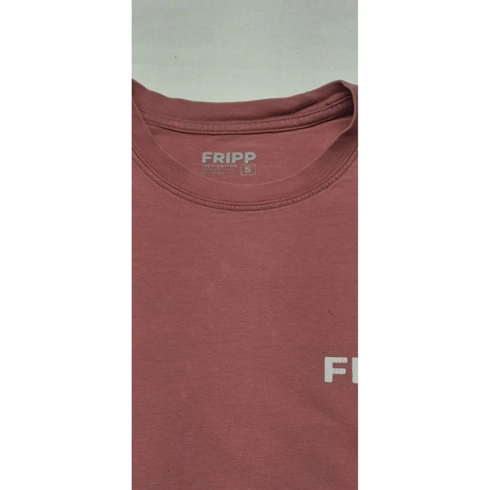 Fripp men's red dog theme short sleeve graphic t-shirt sz. S 100%‎ cotton